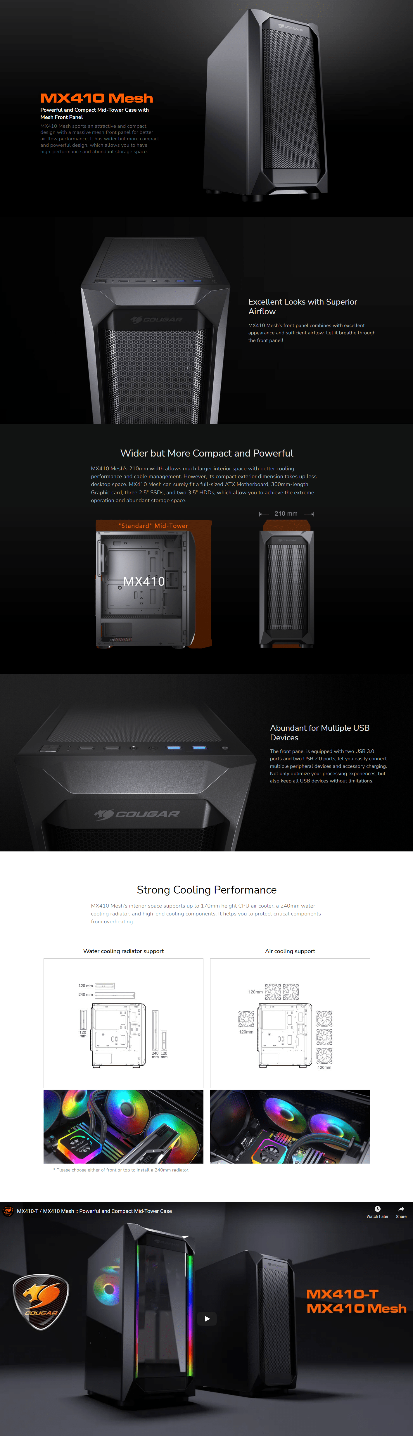 xtreme hardware Cougar MX410 Case (Mesh) 
