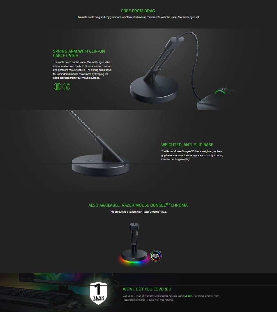 xtreme hardware Razer™ Mouse Bungee V3 Mouse Cable Bungee 